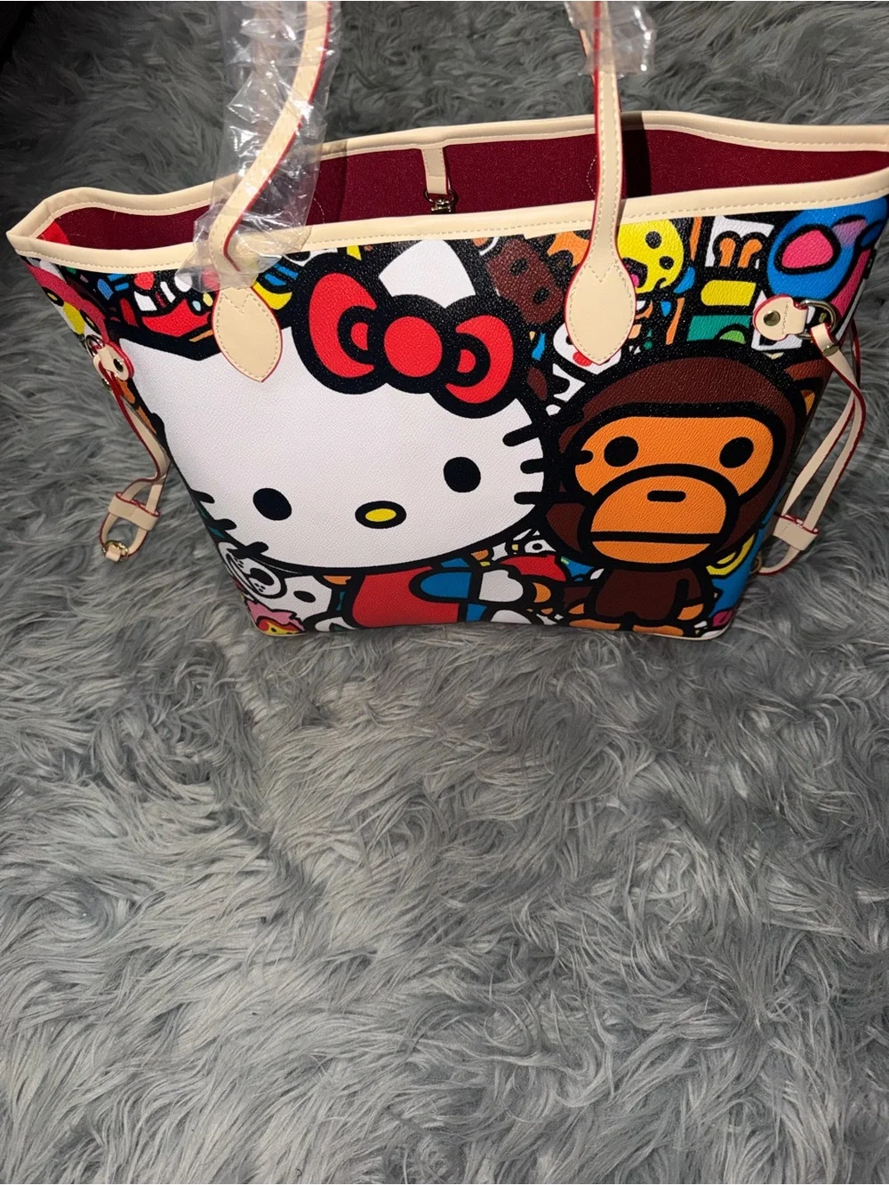 Hello Kitty x BAPE Colorful Graphic Tote Bag - Multicolor